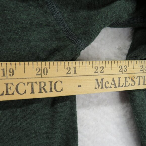 LL Bean Shirt Mens Large Green Long Sleeve Henley Cotton Wool Blend Button-Up - Picture 8 of 9